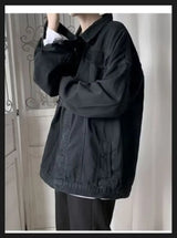 grunge winter jacket, layered citywear - aesthetic hip hop inspired casual wear
