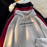 Autumn High Street Letter Printed Hooded Sweatshirt Men Casual Loose Vintage American Style Hoodies Y2K