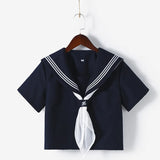 Navy Sailor Outfit Japanese Style School Uniform Skirt Girls JK Uniforms Student Sailor Dress Korean Student Seifuku COS Costume