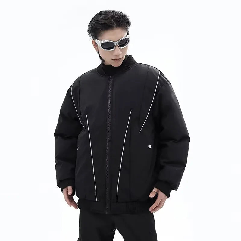 Winter Thickening Flying Baseball Uniform Solid Multi Pocket Simplicity Warm Cotton Jacket 2024 New Streetwear Male Parkas