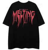 Anime Chrome logo – Men Short Sleeve T Shirts Letter Reflection Print Tshirt Hig