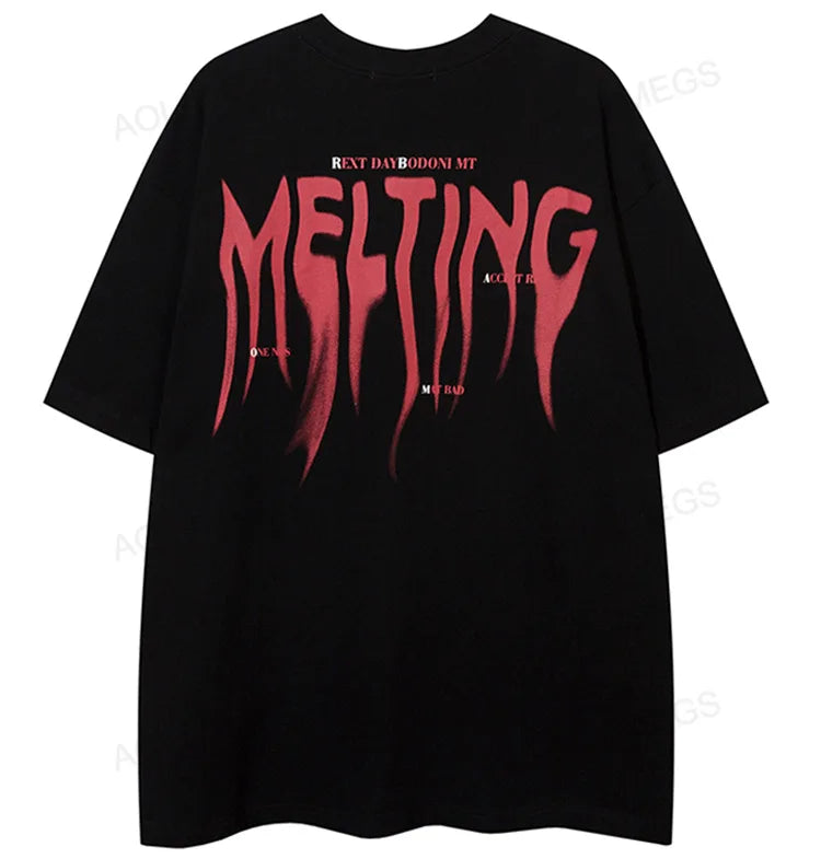 Anime Chrome logo – Men Short Sleeve T Shirts Letter Reflection Print Tshirt Hig