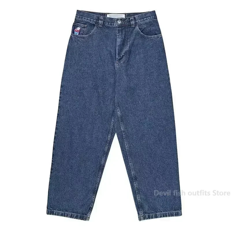 hot sell big boy embroidery men y2k basketball skate men 2024 new in harajuku denim shorts streetwear baggy jeans men clothing unique jeans style 4815