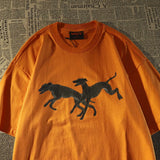 Cyberpunk Melting smiley – Pure Cotton American Retro Hound Short Sleeved T Shirt For M