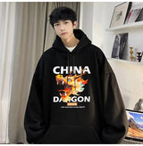 2024 New China Dragon Graphic Hoodies Men Hip Hop Streetwear Hoodie