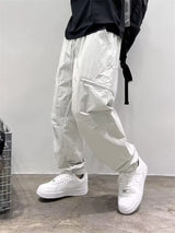 cargo casual pants for men new simple solid color loose fitting leg binding handsome pants autumn fashion outdoor functional pan unique cargo style 1761