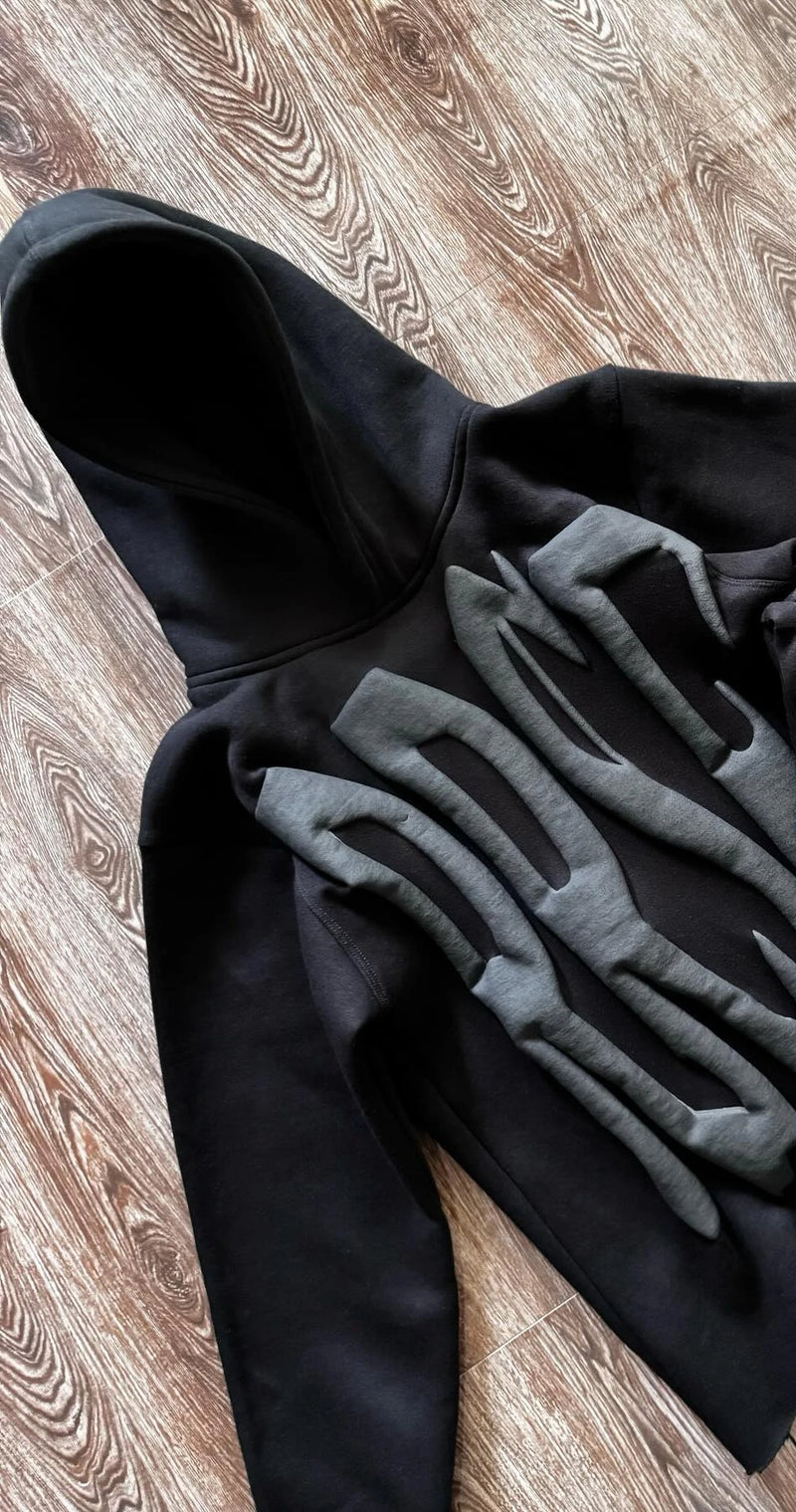 3D Letter Foam 2 Piece Set Tracksuit Men Y2k Set Sweatpants Tracksuit Men and Women Streetwear Hip Hop Casual Oversized Hoodie