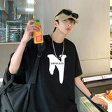 Trapwear Aesthetic piece – Korean Design Letter Pattern Short Sleeved T Shirt For Men A
