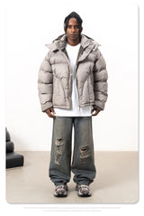 Winter hooded down jacket thickened