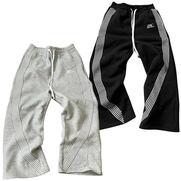 y2k version striped straight leg baggy pants high waisted sweatpants streetwear and minimalist vintage striped casual men pants sporty tapered joggers