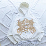 Punk Goth Oversized Patchwork Pattern Sweatshirt Hoodie Mens And Women