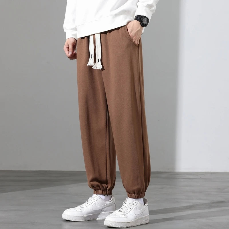 sports pants men fashion solid color casual pants men sweatpants streetwear hip hop loose straight pants mens joggers trousers casual joggers