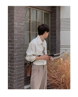 Spring And Autumn New Korean Style Shirt Men Suede Loose Trendy And Ve