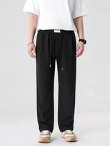 mens pants casual elastic waist drawstring straight trousers streetwear new fashion traf homme pants clean everyday pants