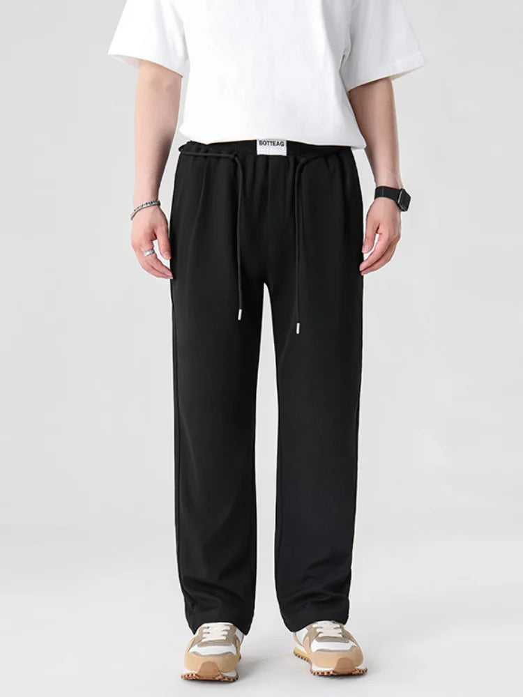 mens pants casual elastic waist drawstring straight trousers streetwear new fashion traf homme pants clean everyday pants