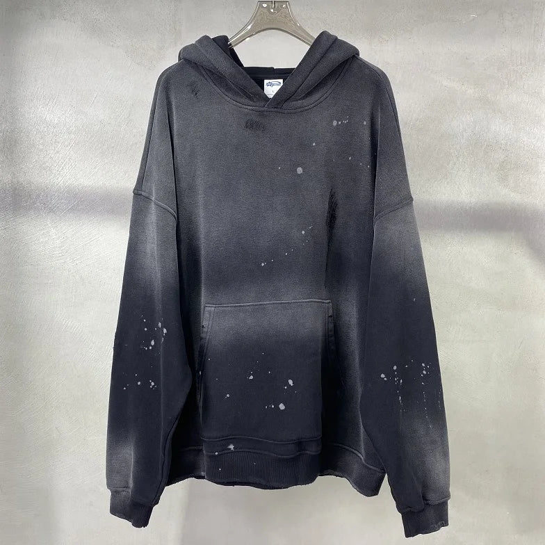 cyberpunk barcode glitch featuring street wear speckled ink rubbed hooded hoodies fashion sense distressed winter coat mens and womens baggy washing clothes