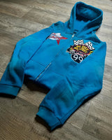 2024 American Street Fashion Brand Letter Cartoon Print Zipper Sweatsh