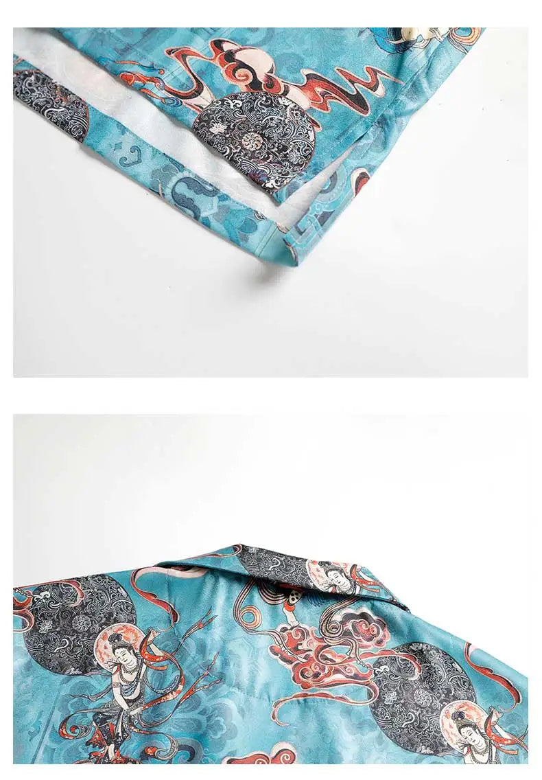 Men's Fashion Shirt Short Sleeve Printed Summer Shirts Turn-down Collar Beach Tops