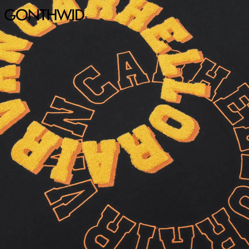 Vaporwave Aesthetic print tee – Mens Tshirt Streetwear Hip Hop Embroidery Letters Cotton Loo