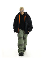 Men Oversize Jacket Winter Parkas Streetwear Thicken Warm Hooded Cotton Padded Bomber Jackets Hip Hop Fashion Casual Loose Coats