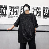 Y2k Anime panel – Mens T Shirt Gold Sequin Performance Costumes Fashion Street