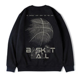 Funny Cartoon Basketball Graphic Pullovers Fleece Sweatshirts Hombre