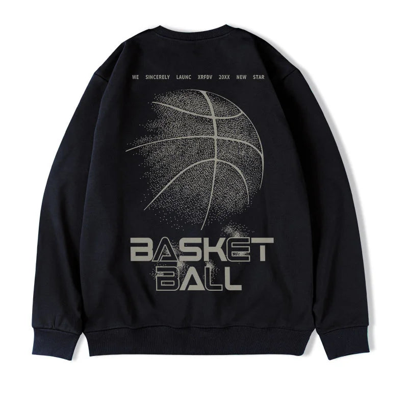 Funny Cartoon Basketball Graphic Pullovers Fleece Sweatshirts Hombre