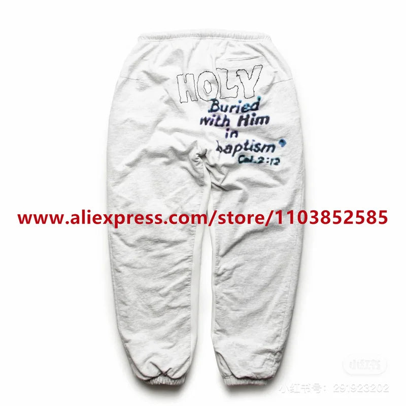 2024 autumn winter vintage casual sports pants mens letter illustration printed loose drawstring leg strap high street hip hop unique default style 1866