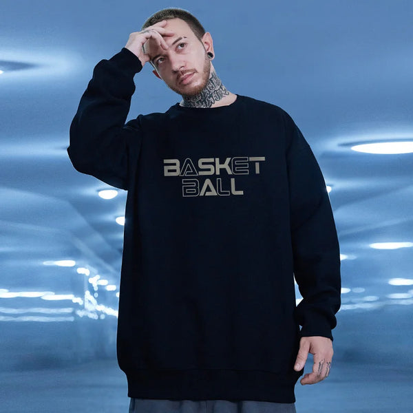 Funny Cartoon Basketball Graphic Pullovers Fleece Sweatshirts Hombre