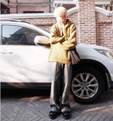 oversized knit pullover, fall/winter fashion, soft knit pullover with flame design, y2k fashion statement