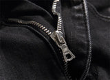 skull embroidery jeans ripped holes denim pants men zipper biker jeans streetwear slim fit y2k punk hip hop casual pants joggers unique joggers style 4168
