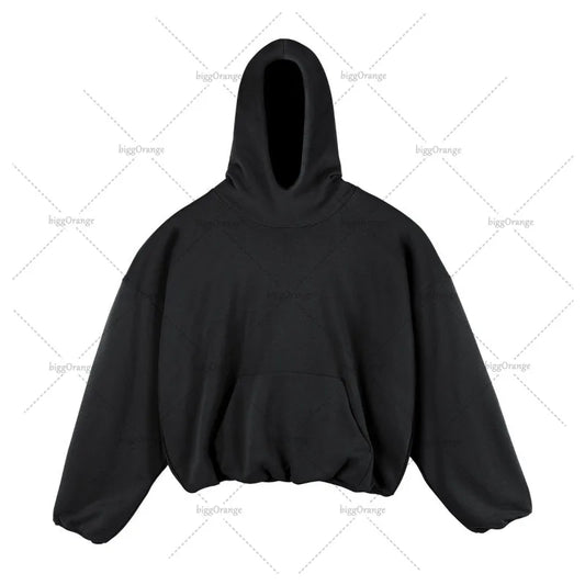 Trendy Brand Streetwear Harajuku Colorful Solid Color Casual Oversized Sweatshirt Men Hip-hop Loose