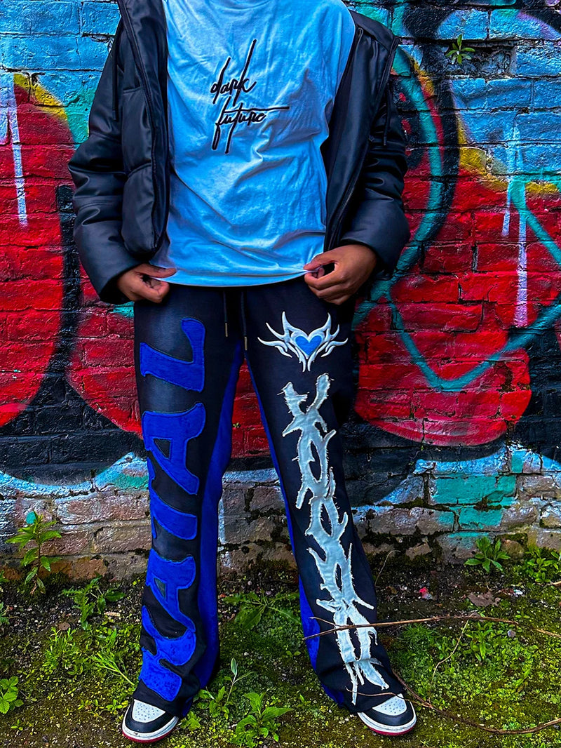 y2k sanitary pants casual pants elastic straight leg pants letter patchwork streetwear hip hop rap street dance matching pants unique default style 2203