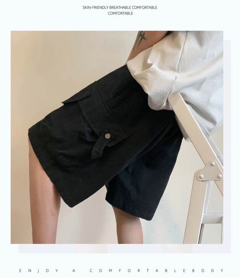 summer mens cargo shorts 2024 new outdoor multi pocket basketball casual loose work pants male drawstring y2k bermuda hombre unique cargo style 36