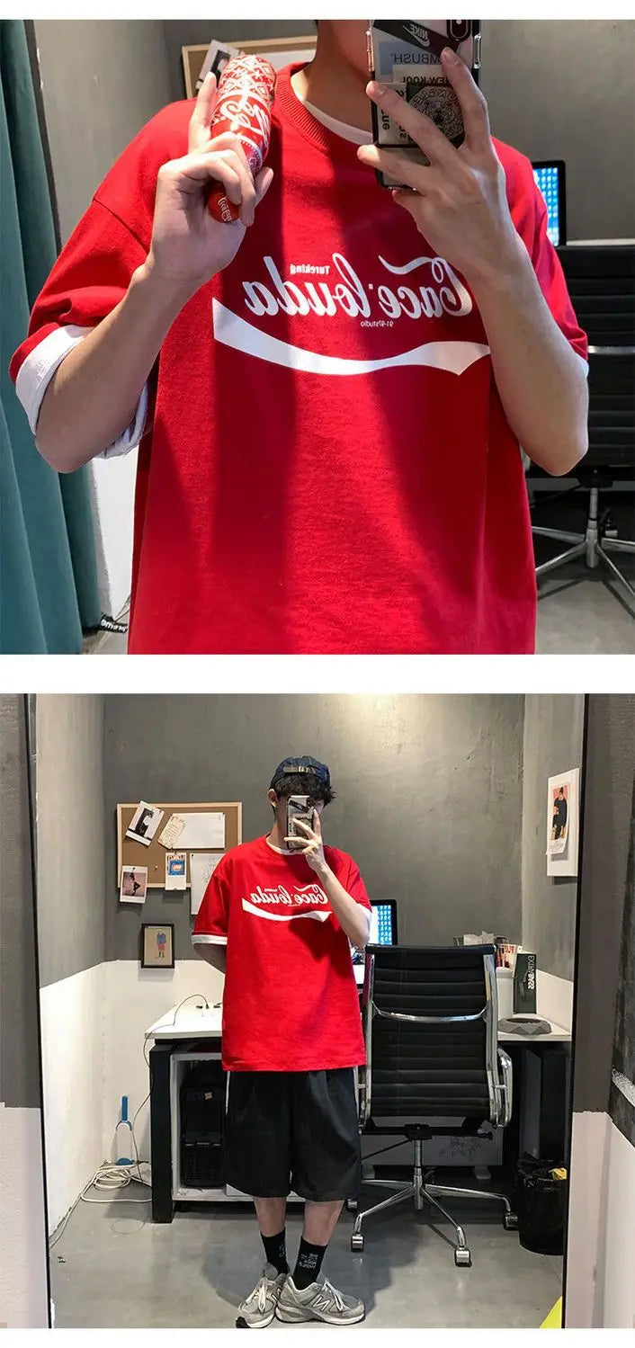 Vaporwave Tribal flame – Korean Summer Fashion Brand Printed Short Sleeved T Shirt Me
