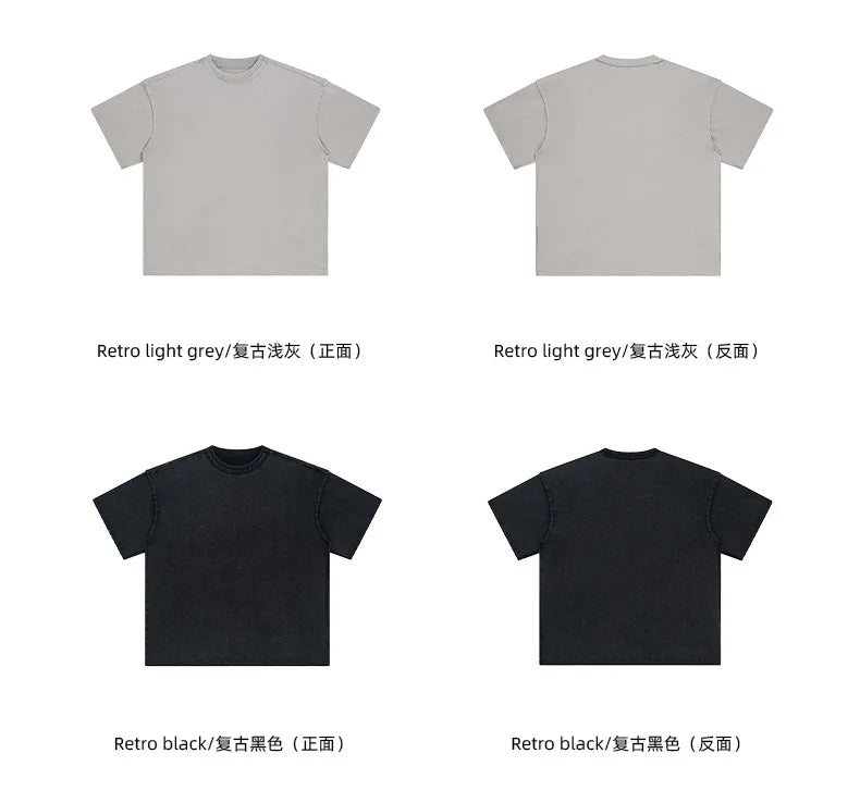 Skatercore Chrome logo – 2024 Summer New Washed Oversized Tshirt Worn Out Retro Distr