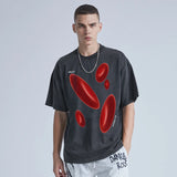 Sadcore T-Shirt – Rainbowtouches Washed Mens T Shirt Vintage Unisex Special De – Urban Streetwear for Men & Women