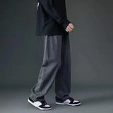 korean mens casual long jeans loose retro straight baggy pants denim wide leg pants light blue grey black retro washed jeans unique jeans style 1260