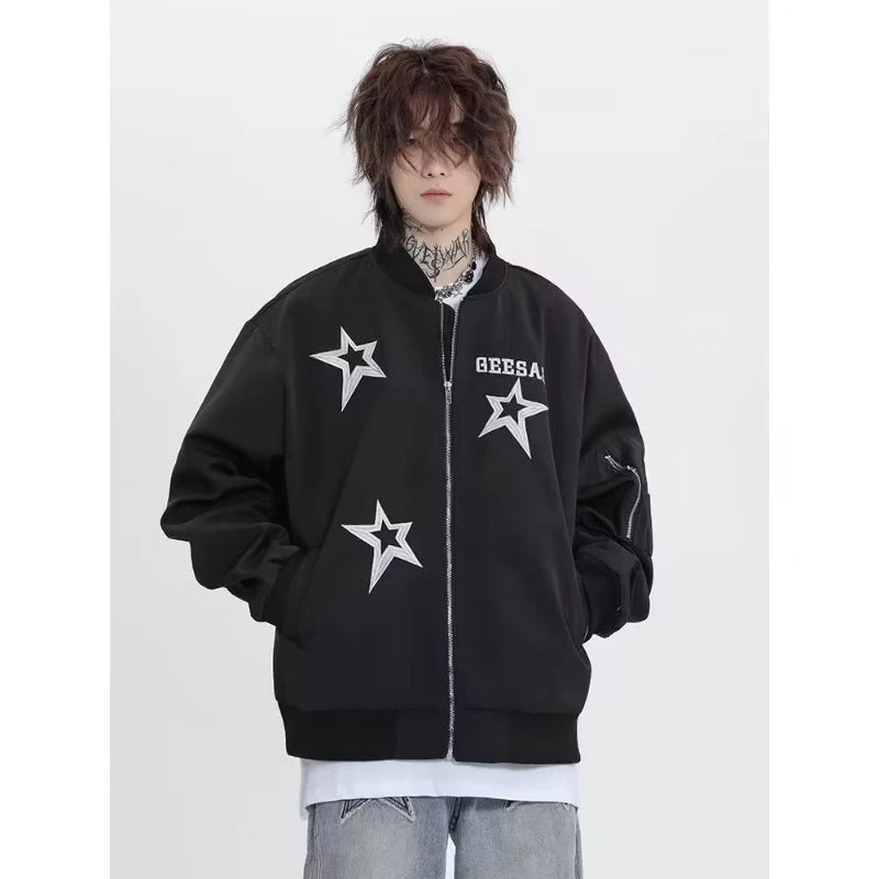 techwear zip bomber, urban street style, mens fashion