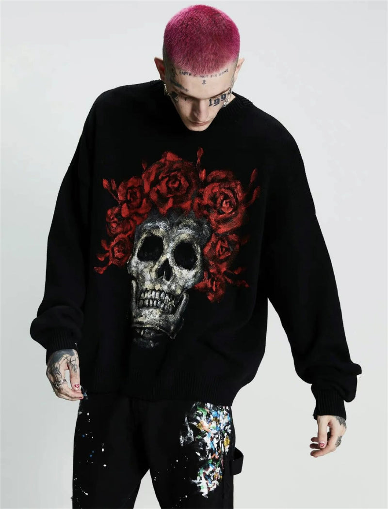 fire graphic sweater, 2025 fashion trend, cozy fashion fit, stylish street outfit, modern aesthetic appeal