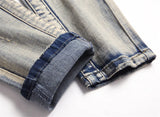 distressed washed pleated denim jean pants new fashion biker jeans streetwear casual slim pants jogger y2k mens skinny joggers unique joggers style 4149