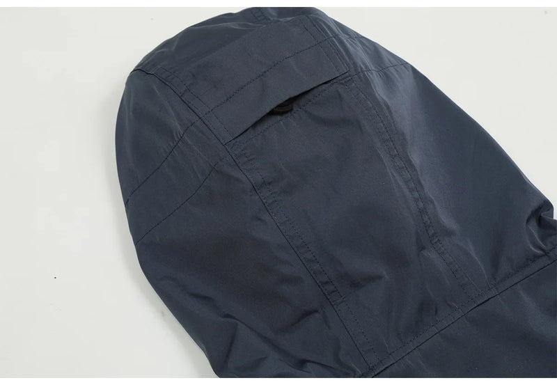 New 2023 Mens Blue Undermycar Armor zipper Parkas Windproof hooded Jacket Tatting Multiple pockets outdoor Wear size 1 2 3 #464