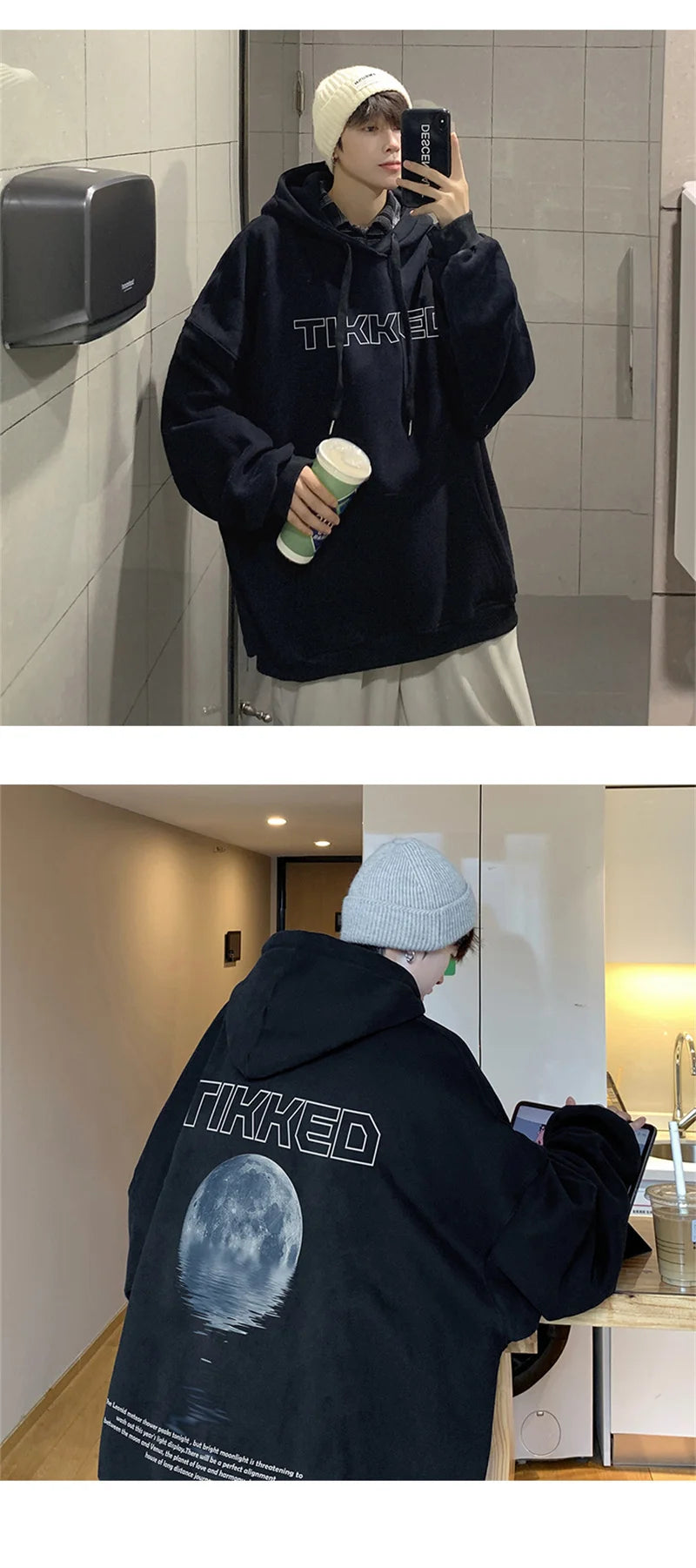 Black cybercore hoodie with futuristic reflective elements