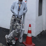frog drift fashion american style streetwear camouflage cargo pants vintage clothing loose cotton trousers for men unisex military streetwear pants