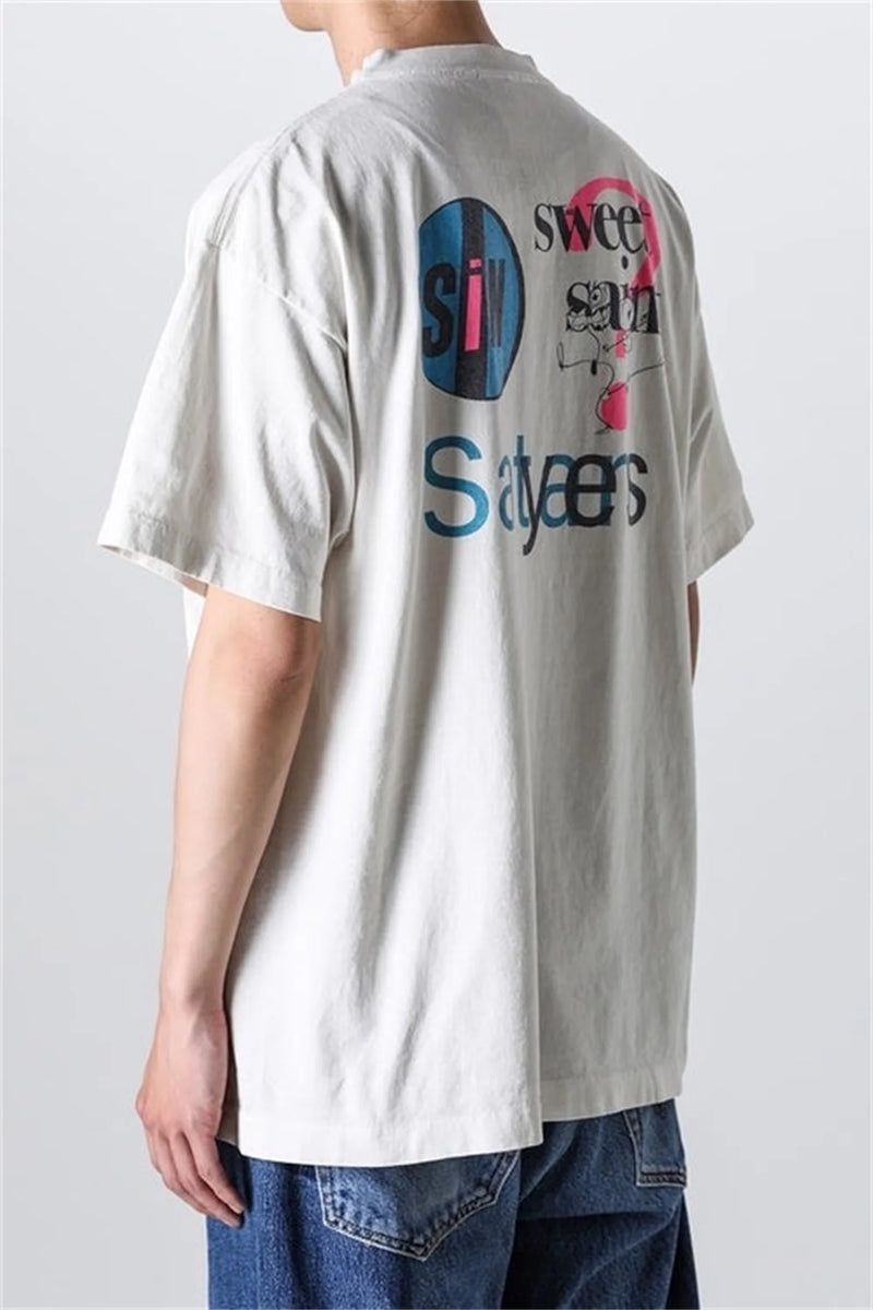 Cyber glitch tee with control panel design and pixel blur