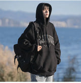 Spring and Autumn Trendy Hip Hop American High Street Men and Women Retro Letter Printed Hoodie Couple Loose Casual Top y2k