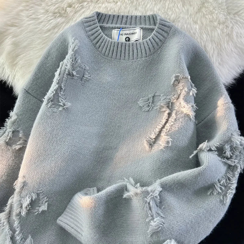 y2k flame knit sweater in soft cotton blend for fashion-forward fall wardrobes, ideal for men’s fashion and seasonal streetwe