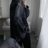 Tie dye loose shirt men long sleeved early autumn Korean version student ins men shirt dark abstinence inch shirt men shirts y2k