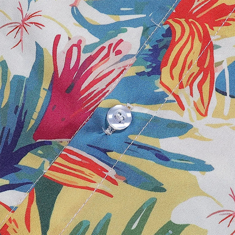Men Shirts Summer Sclassic Flower Clothing Retro Hawaiian Vacation Shirts Daily Versatile Loose Tops Fashion Half Sleeve Shirt