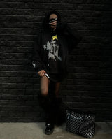 Couples Clothing Top Y2K Super Large Hooded Shirt With Letter Pattern